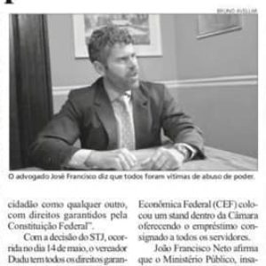 Rogerio tosta entrevista o advogado João Francisco Neto